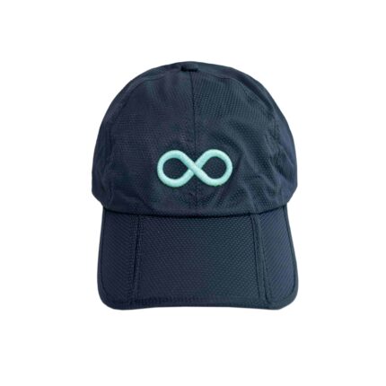 Top view of foldable mesh cap highlighting airflow mesh panels for cooling comfort in warm weather