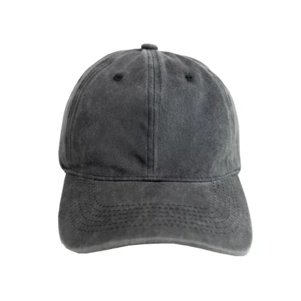 Distress gray cap with vintage washed finish, stylish casual cap for men and women for everyday wear