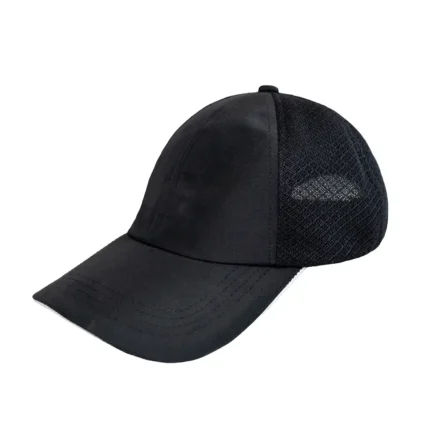 Micro poly cap with mesh back providing ventilation and lightweight comfort