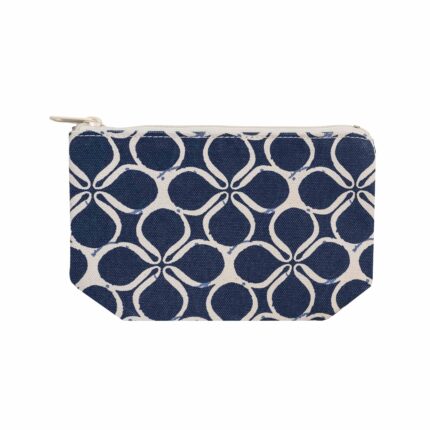 Hudson Pouch Blue Clover canvas travel pouch used for organizing toiletries and accessories